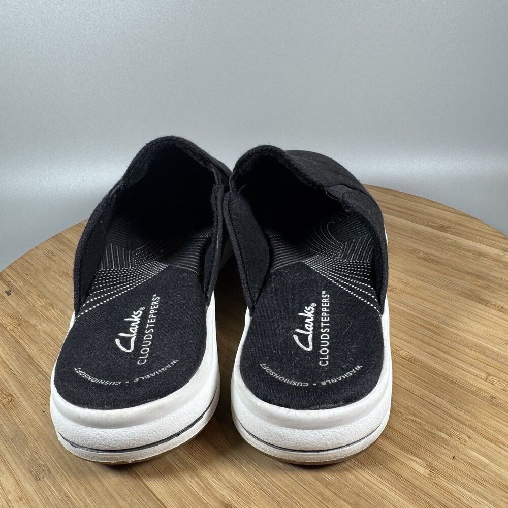 S Clarks Cloudsteppers Canvas Mules Breeze Shore … - image 4
